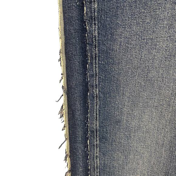 Paige Blue Fringe Side Panel Raw Hem Julia Skinny Ankle Denim Jeans Women Sz 24 - Picture 6 of 11